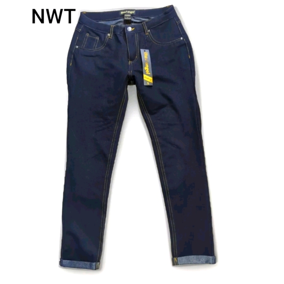 like an angel Denim - XXSOLDXX Dark Blue Ankle Cropped Jeans with Cuffed Hem and Slim Fit NWT